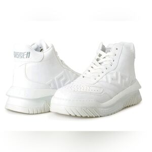 Versace Men's White Leather ODISSEA High Top Sneakers Shoes Size EU 42 US 9